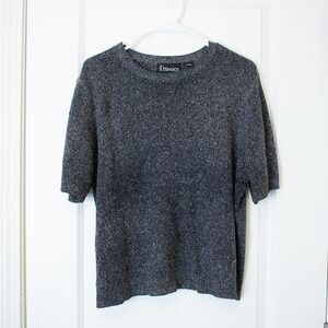 Angora Wool Blend Sweater Gray Minimalist Luxe Stefano Basics 14/16 Dark Winter